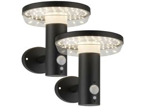 3700710832430 - Arum Lighting - 2er-Set miramar Equi Solar-Wandleuchten 60W Präsenzmelder 3 Modi