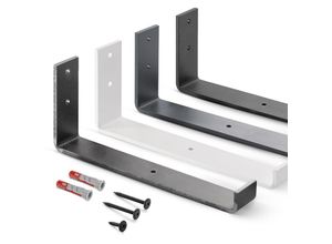 4064755127760 - Metall Regalträger Regalhalter für Wandregal Wandhalterung grau 300mm 4 Stück HLR-J-300-7016 - Holzbrink 4064755127760 - Metall Regalträger Regalhalter für Wandregal Wandhalterung grau 300mm 4 Stück HLR-J-300-7016 - Holzbrink