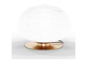 5056667069541 - Tischlampe - Designer-Wohnzimmerlampe - Kristallkugel - Bale Gold - Glas Messing - Gold