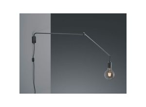 4260688152996 - Meinewunschleuchte - Schwenkbare led Wandlampe - schwarze Kabelleuchte mit Schnurschalter & Stecker