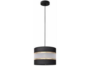 5902349230160 - Helam Lighting - Helam helen Zylindrische Pendel-Deckenleuchte Schwarz Gold 20cm