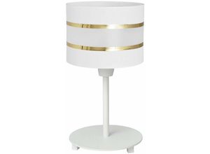 5902349228945 - Helam Lighting - Helam helen Tischlampe mit rundem Schirm Weiß Gold 20cm