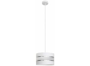 5902349228426 - Helam Lighting - Helam helen Zylindrische Pendel-Deckenleuchte Weiß Silber 25cm