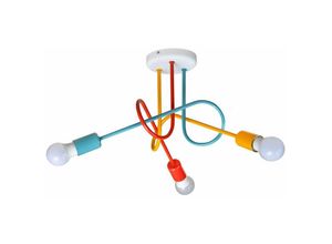 5902349218687 - Helam Lighting - Helam oxford Halbbündige Deckenleuchte mit mehreren Armen Orange Rot Türkis 50 cm