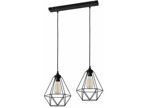 5902349222998 - Helam Lighting - Helam karo Gerade Stangen-Pendel-Deckenleuchte Schwarz 50cm