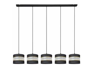 5902349228785 - Helam Lighting - Helam helen Gerade Stangen-Pendel-Deckenleuchte Schwarz Gold 115cm