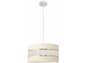 5902349230351 - Helam Lighting - Helam helen Zylindrische Pendel-Deckenleuchte Ecru Gold Weiß 40cm