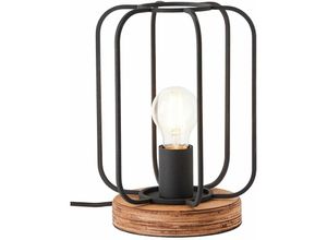 4004353395550 - Lampe Tosh Tischleuchte antik holz schwarz korund 1x A60 E27 40W Holz aus nachhaltiger Waldwirtschaft (fsc) - braun - Brilliant