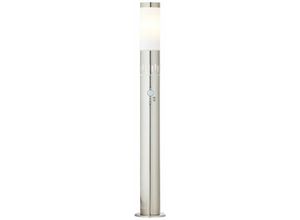 4004353381645 - Lampe Leigh Außenstandleuchte 80cm Bewegungsmelder edelstahl 1x A60 E27 11W IP-Schutzart 44 - spritzwassergeschützt - silber - Brilliant