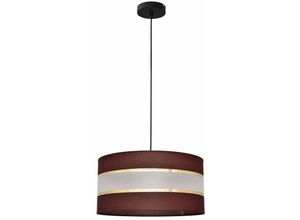 5902349229386 - Helam Lighting - Helam helen Zylindrische Pendelleuchte Braun Gold Schwarz 40cm