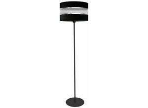 5902349228297 - Helam Lighting - Helam helen Stehlampe mit Schirm Schwarz Silber 35cm