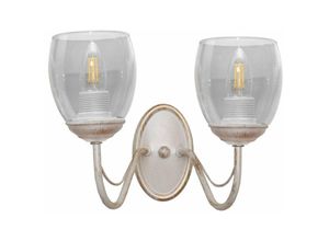 5902349223698 - Helam Lighting - Allena Wandleuchte Weiß Gold Smokey 27cm