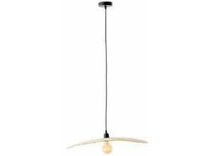 4004353393334 - Lampe Jefter Pendelleuchte 1flg schwarz natur 1x A60 E27 52W Kabel kürzbar   in der Höhe einstellbar - braun - Brilliant