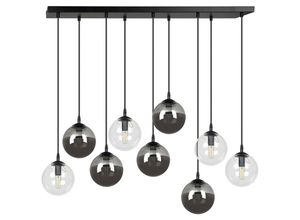 5901738900622 - Emibig Lighting - Emibig cosmo Schwarze Globe-Cluster-Hänge-Deckenleuchte mit klaren graphitfarbenen Glasschirmen 9x E14