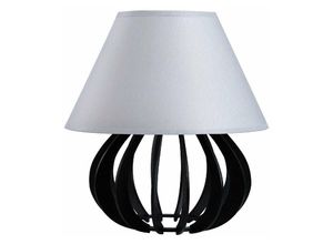 5056013674672 - 963 Nora Tischlampe mit rundem konischem Schirm Schwarz Grau 25 cm 1x E27 - Keter Lighting