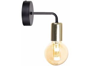 5056013669029 - Keter Lighting - 1165 Nixon Wandleuchte Schwarz Gold 16cm 1x E27