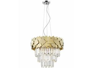 5056013657668 - Impex Lighting - Impex Celine Crystal Laser Cut 6-Licht-Deckenleuchte Gold