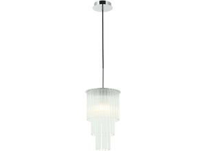 5056013659815 - Impex Lighting - Impex Panama 1 Licht-Chrom-Kristall-Pendel-Deckenleuchte