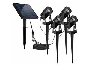 3666162004552 - lumisky 4er-Set LED-Solar-Gartenstecker Roundy in Schwarz - (H)27 cm