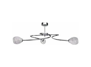 5056013666172 - Keter Lighting - 1596 Flower Multi Arm Semi Flush Deckenleuchte Silber 63cm 3x E27