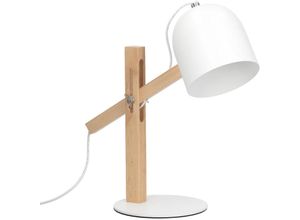 Image of Bodhi - Lampe de Bureau led Articulée en Bois Naturel et Acier. Lampe de Table Nordique Blanche Lumière Neutre 4000K - Forlight