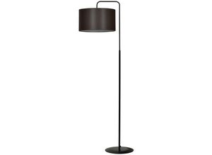 5901738896369 - Emibig Lighting - Emibig trapo Schwarze Stehlampe mit Schirm mit Wenge-Stoffschirmen 1x E27