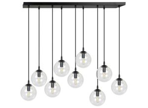 5901738900585 - Emibig Lighting - Emibig cosmo Schwarze Globe-Cluster-Pendel-Deckenleuchte mit klaren Glasschirmen 9x E14