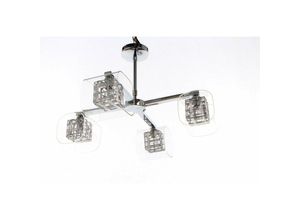 5056013661757 - Impex Lighting - Impex Avignon Glas geflochtener Drahtwürfel 4-armige hängende Deckenleuchte