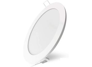 4251678466278 - - 10x 6W led Panel Deckenleuchte Einbauleuchte Kaltweiß 6500K 360 Lumen Rund mit eingebautem Trafo