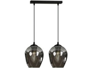 5901738901001 - Emibig Lighting - Emibig istar Black Bar Pendel-Deckenleuchte mit Graphitglasschirmen 2x E27