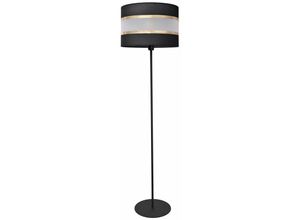 5902349229188 - Helam Lighting - Helam helen Stehlampe mit Schirm Schwarz Gold 35cm