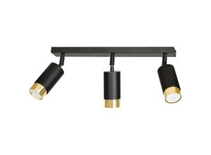 5901738896444 - Emibig Lighting - Emibig hiro Schwarz Gold Deckenstrahlerleiste 3x GU10