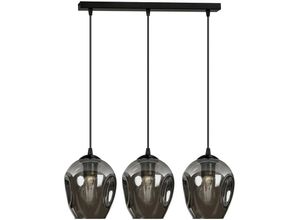 5901738901049 - Emibig Lighting - Emibig istar Black Bar Pendel-Deckenleuchte mit Graphitglasschirmen 3x E27