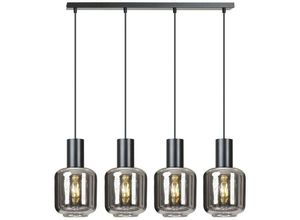 5901738916388 - Emibig Lighting - Emibig ingvar Black Bar Pendel-Deckenleuchte mit Graphitglasschirmen 4x E14