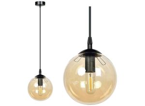 5901738895195 - Emibig Lighting - Emibig cosmo Schwarze Kugel-Pendel-Deckenleuchte mit bernsteinfarbenen Glasschirmen 1x E14