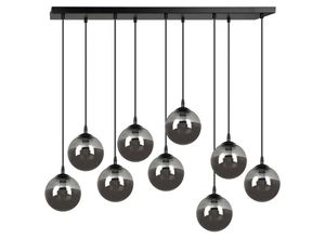 5901738900592 - Emibig Lighting - Emibig cosmo Schwarze Globe-Cluster-Hänge-Deckenleuchte mit Graphitglasschirmen 9x E14