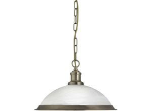 5053423056487 - Searchlight Lighting - Searchlight Bistro - 1 Light Dome Deckenanhänger Antik Messing saures Glas E27