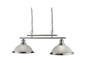 5053423057583 - Searchlight Lighting - Searchlight Bistro - 2 leichte Deckenanhänger Bar Satin Silber saures Glas E27