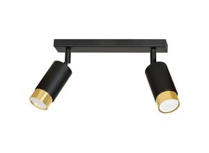 5901738901469 - Emibig Lighting - Emibig hiro Schwarz Gold Twin Deckenstrahler 2x GU10