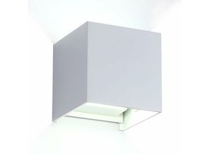 5056667084582 - Privatefloor - LED-Wandleuchte für den Außenbereich 12W Doppelseitige Beleuchtung - Aluminium Weiß - Aluminium - Weiß