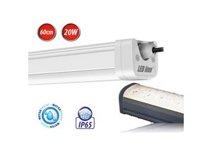 4252021318244 - Led Line - 60cm led 20W Feuchtraumleuchte Neutralweiß IP65 Wasserdicht 2000lm Wanneleuchte für Außen und Innen Garage Keller Werkstatt uvm