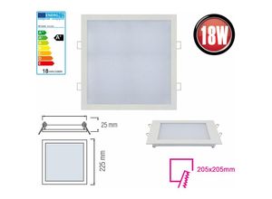 4251678443552 - - 5x 18W led Panel 225 x 225mm Einbaustrahler Spot Einbauleuchte Kaltweiß 1360 Lumen Deckenleuchte Eckig