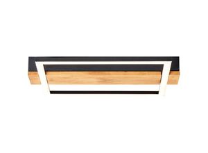 4004353409608 - Loneos led Deckenleuchte 35x30cm schwarz holz Holz Metall Kunststoff 1x led integriert 24 w  (Lichtstrom 2700lm Lichtfarbe 3000K) - Brilliant