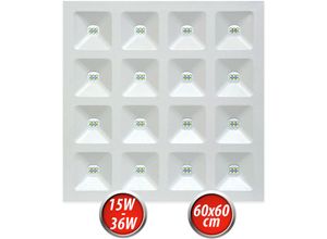 4251678426227 - Led Panel 15W - 36W 8 Stufen Leistung 60x60cm Deckenleuchte Neutralweiß 4000K 2250lm - 5040lm Deckenpanel Decken-Lampe inkl Trafo Eckig - Led Line