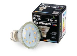 4251678449295 - Led Line - 10x GU10 5W led Leuchtmittel Warmweiß 2700K 450 Lumen Spot Strahler Einbauleuchte Energiesparlampe Glühlampe