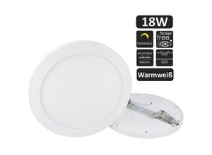 4251678461488 - Led Line - 18W led Panel Aura Easy Fix Dimmbar IP20 Einbau Strahler Aufputz Spot Einbauleuchte warmweiß 2700K Deckenleuchte Rund ohne Rahmen