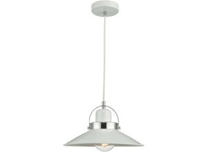 5035128603586 - Dar Lighting - dar liden - Dome Pendelleuchte Weiß und Chrom poliert 1x E27