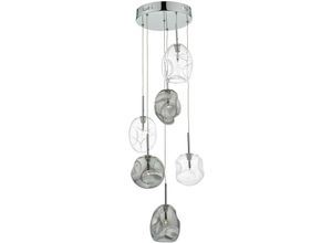 5035128574053 - Dar Lighting - dar quinn - Cluster Pendelleuchte Cluster Smoked & Clear Glass 6x G4