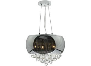 5035128589705 - Dar Lighting - dar giselle - Pendelleuchte Smoked & Clear Glass 5x G9