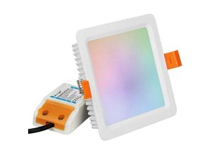 4251810844117 - Mi Light MiBoxer FUT064 RGB + CCT Deckenleuchte Quadratischer LED-Einbaustrahler 9W Multicolor RGB und Dual White 24 GHz RF